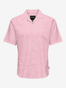 ONLY & SONS Tricou roz pentru bărbați din amestec de in ONLY & SONS Caiden