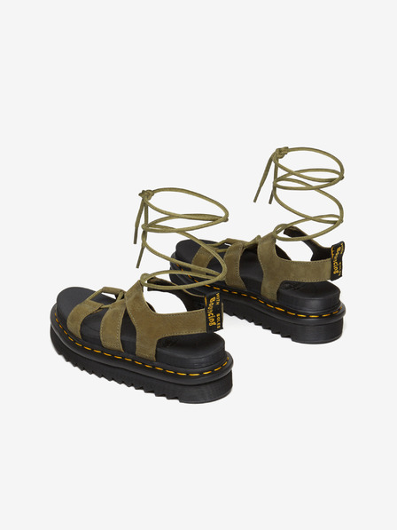 Dr. Martens Sandale dantelate din piele kaki pentru femei Dr. Martens Nartilla