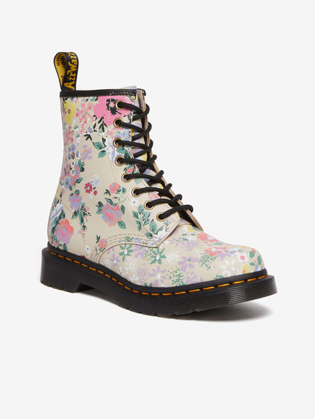Dr. Martens Cizme de gleznă cu flori pentru femei Dr. Martens Beige
