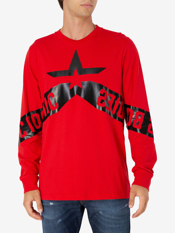 Diesel Tricou imprimat Diesel T-Just-Ls-Star roșu pentru bărbați
