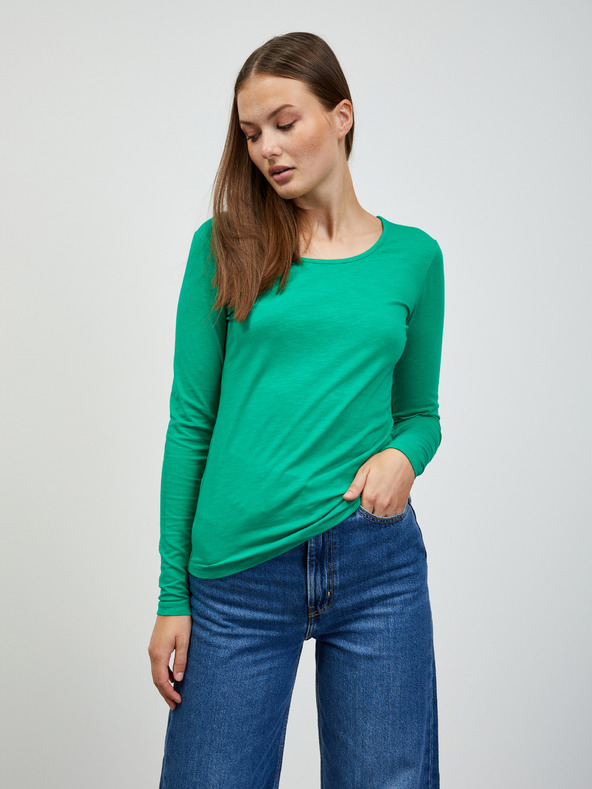 ZOOT.lab Tricou basic verde cu mânecă lungă pentru femei ZOOT.lab Molly