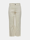 Jacqueline de Yong Cream Cropped Straight Fit Jeans JDY Tonia