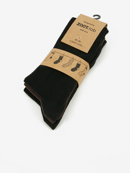 ZOOT.lab Set de trei perechi de șosete bărbătești negre și maro ZOOT.lab