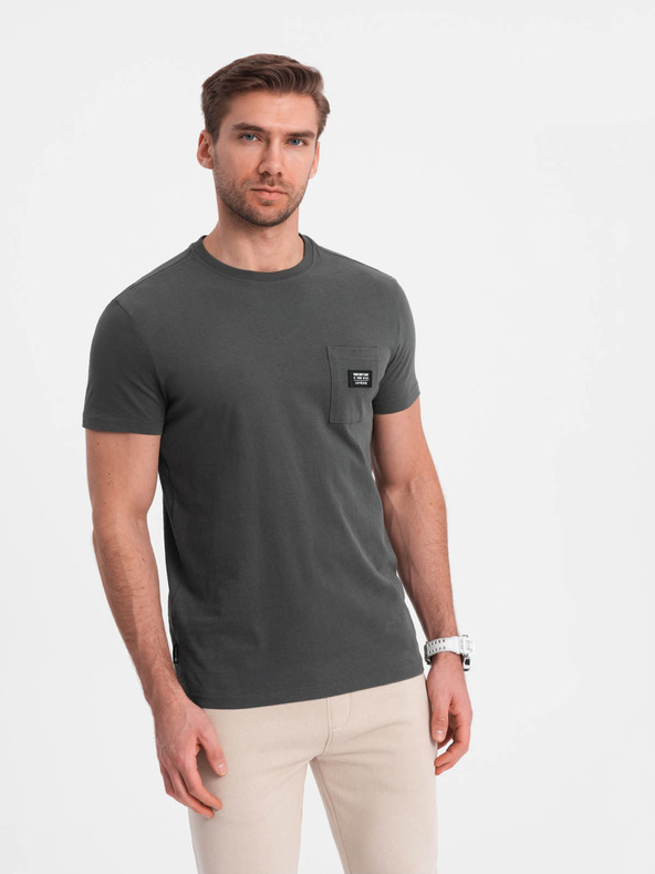 Ombre Clothing Tricou de agrement pentru bărbați cu buzunar Ombre Clothing Verde