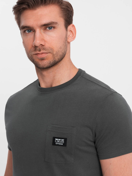 Ombre Clothing Tricou de agrement pentru bărbați cu buzunar Ombre Clothing Verde