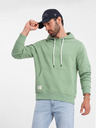 Ombre Clothing Hanorac verde cu glugă pentru bărbați Ombre Clothing