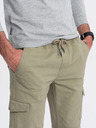 Ombre Clothing Pantaloni cargo jogger kaki pentru bărbați Ombre Clothing
