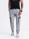Ombre Clothing Pantaloni cargo jogger gri deschis pentru bărbați Ombre Clothing