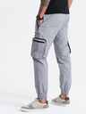 Ombre Clothing Pantaloni cargo jogger gri deschis pentru bărbați Ombre Clothing