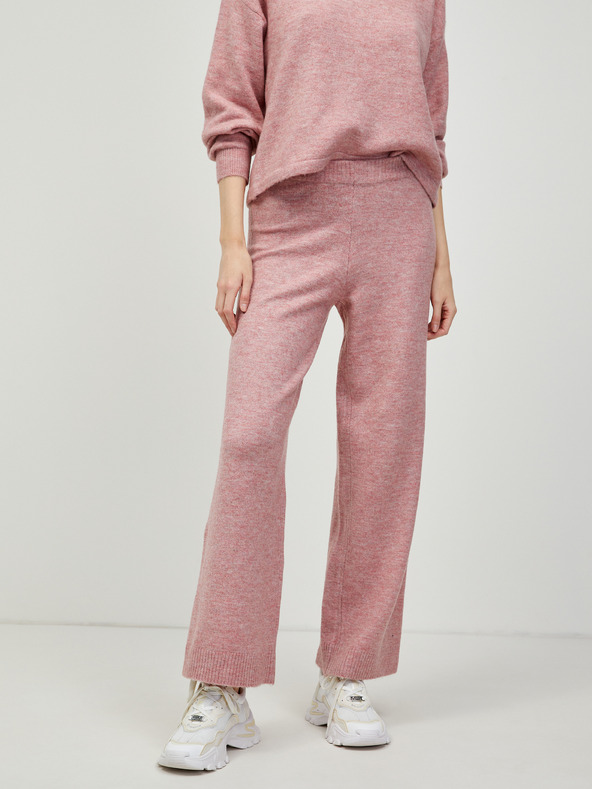 Pieces Pantaloni cu picior lat cu dungi roz vechi Pieces Cindy