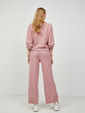 Pieces Pantaloni cu picior lat cu dungi roz vechi Pieces Cindy