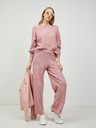Pieces Pantaloni cu picior lat cu dungi roz vechi Pieces Cindy