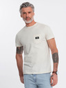 Ombre Clothing Tricou crem pentru bărbați cu buzunar Ombre Clothing