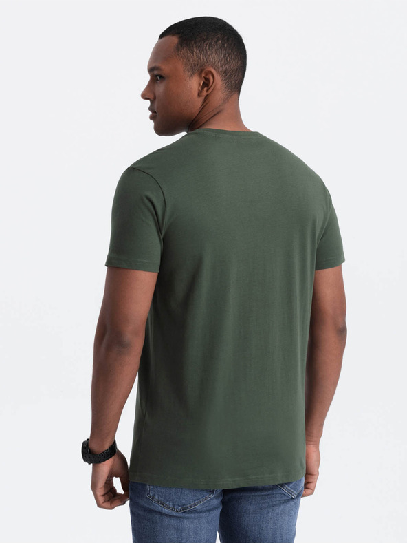 Ombre Clothing Tricou verde cu buzunar pentru bărbați Ombre Clothing