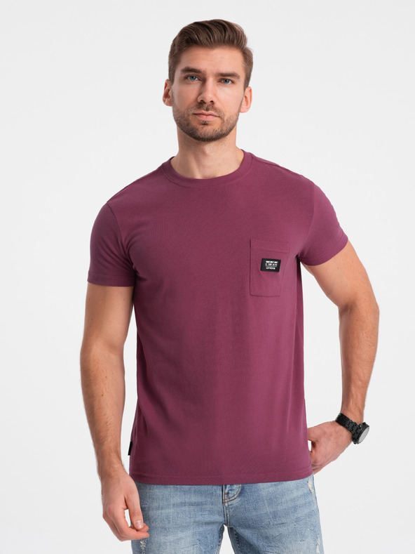 Ombre Clothing Tricou roz închis pentru bărbați cu buzunar Îmbrăcăminte Ombre