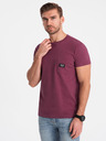 Ombre Clothing Tricou roz închis pentru bărbați cu buzunar Îmbrăcăminte Ombre