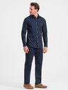Ombre Clothing Cămașă bleumarin cu model slim fit pentru bărbați Ombre Clothing