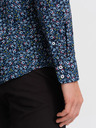 Ombre Clothing Cămașă bleumarin cu model slim fit pentru bărbați Ombre Clothing