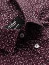 Ombre Clothing Cămașă bărbătească cu model burgundy și croială slim fit Ombre Clothing