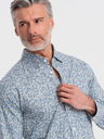 Ombre Clothing Cămașă bleumarin cu model slim fit pentru bărbați Ombre Clothing