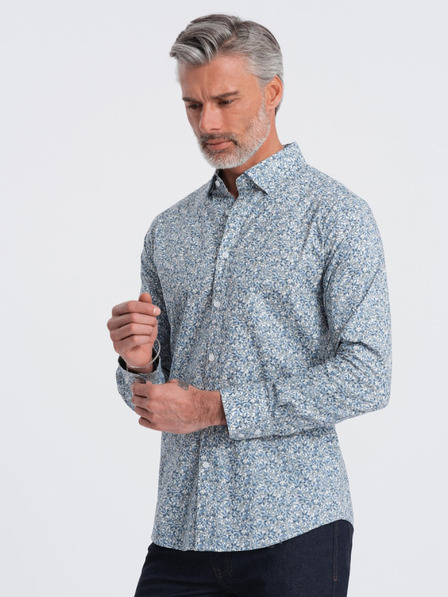 Ombre Clothing Cămașă bleumarin cu model slim fit pentru bărbați Ombre Clothing
