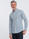 Ombre Clothing Cămașă bleumarin cu model slim fit pentru bărbați Ombre Clothing