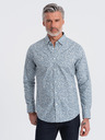 Ombre Clothing Cămașă bleumarin cu model slim fit pentru bărbați Ombre Clothing