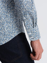 Ombre Clothing Cămașă bleumarin cu model slim fit pentru bărbați Ombre Clothing