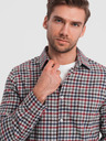 Ombre Clothing Cămașă bărbătească din flanel în carouri albastru și roșu Ombre Clothing