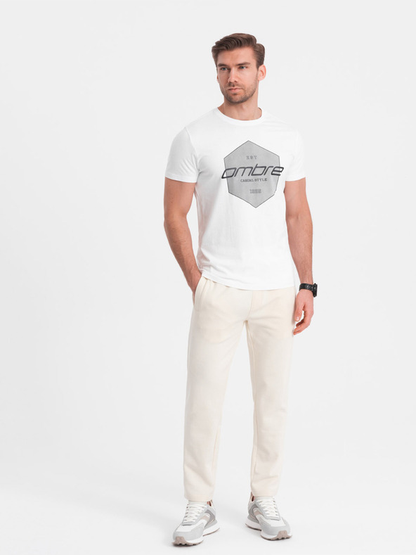 Ombre Clothing Pantaloni de trening Alb