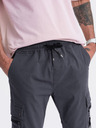 Ombre Clothing Pantaloni jogger cargo gri închis pentru bărbați Ombre Clothing