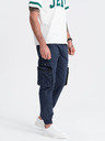 Ombre Clothing Pantaloni cargo jogger albastru închis pentru bărbați Ombre Clothing