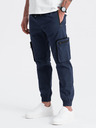 Ombre Clothing Pantaloni cargo jogger albastru închis pentru bărbați Ombre Clothing