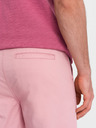 Ombre Clothing Pantaloni scurți chino roz pentru bărbați cu tiv din denim Îmbrăcăminte Ombre