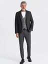 Ombre Clothing Blazer bărbătesc gri închis cu jacquard Ombre Clothing