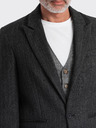 Ombre Clothing Blazer bărbătesc gri închis cu jacquard Ombre Clothing