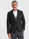 Ombre Clothing Blazer bărbătesc gri închis cu jacquard Ombre Clothing