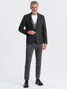 Ombre Clothing Blazer bărbătesc gri închis cu jacquard Ombre Clothing