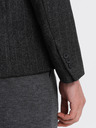 Ombre Clothing Blazer bărbătesc gri închis cu jacquard Ombre Clothing