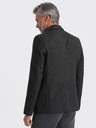 Ombre Clothing Blazer bărbătesc gri închis cu jacquard Ombre Clothing