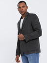 Ombre Clothing Blazer bărbătesc gri închis în carouri cu amestec de lână Ombre Clothing