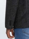 Ombre Clothing Blazer bărbătesc gri închis în carouri cu amestec de lână Ombre Clothing