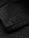 Ombre Clothing Blazer bărbătesc gri închis în carouri cu amestec de lână Ombre Clothing