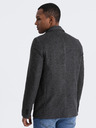Ombre Clothing Blazer bărbătesc gri închis în carouri cu amestec de lână Ombre Clothing