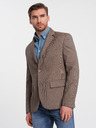 Ombre Clothing Blazer bărbătesc maro cu carouri fine Ombre Clothing