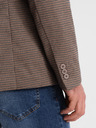 Ombre Clothing Blazer bărbătesc maro cu carouri fine Ombre Clothing