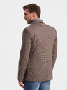 Ombre Clothing Blazer bărbătesc maro cu carouri fine Ombre Clothing