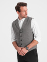 Ombre Clothing Vesta de bărbați gri jacquard cu rever Ombre Clothing
