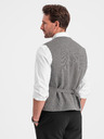Ombre Clothing Vesta de bărbați gri jacquard cu rever Ombre Clothing