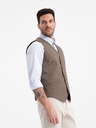 Ombre Clothing Vestă maro jacquard pentru bărbați Ombre Clothing